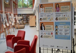 Exposición instalada en la biblioteca.