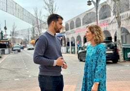 Los concejales de Seguridad y Limpieza en el recinto ferial.