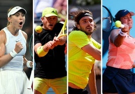 Paula Badosa, Alejandro Davidovich, Stefanos Tsitsipas y Jessica Bouzas.