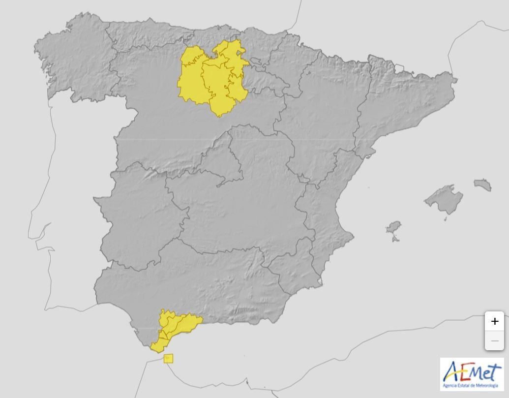 Avisos para este jueves 1 de mayo en AEMET.