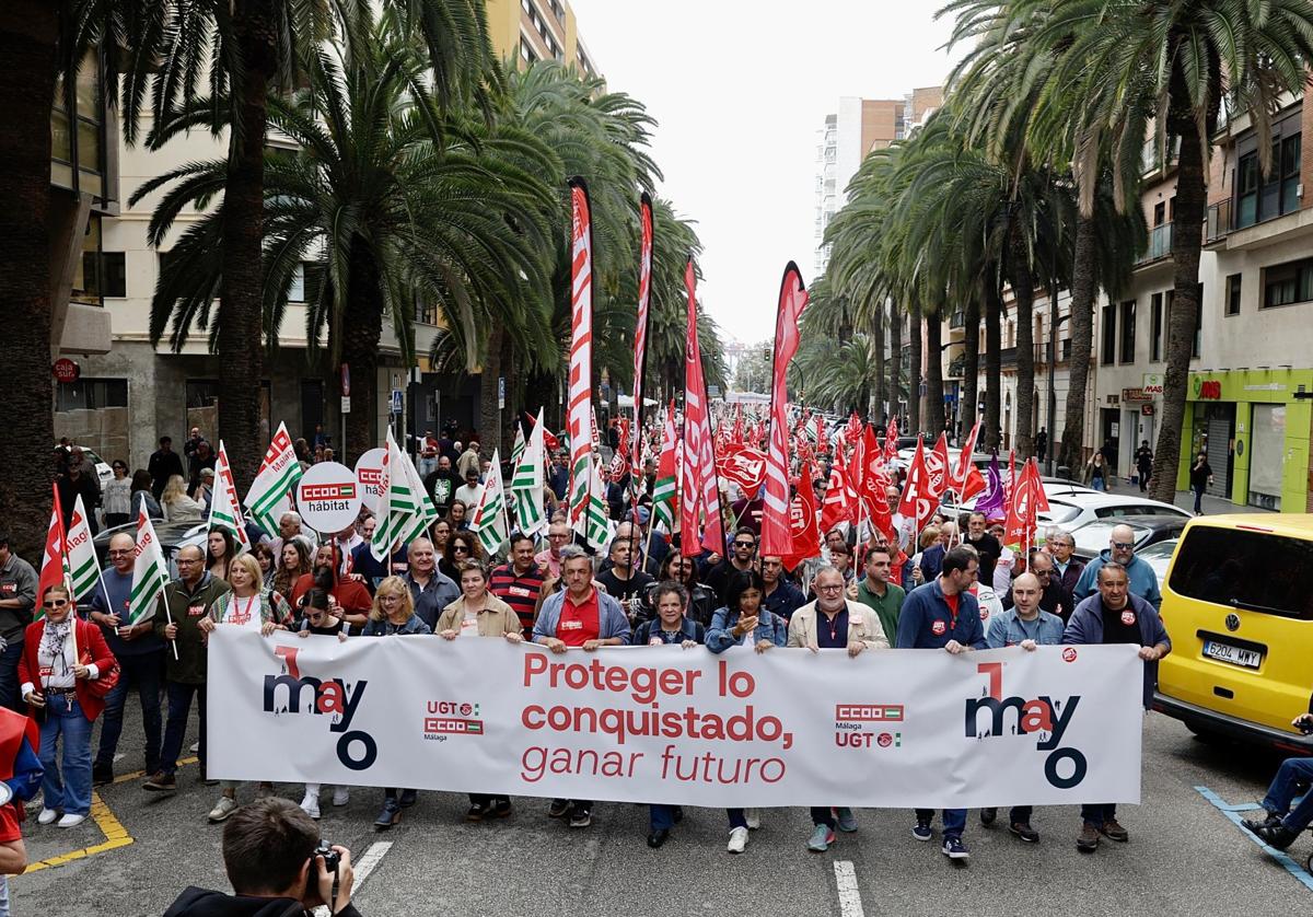 Imagen de la manifestación en Málaga, este jueves.
