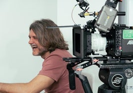 Salva Reina en mitad del rodaje del cortometraje 'Inquilinos' en Archidona.