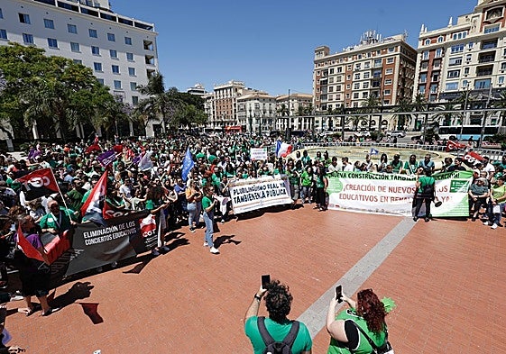 Imagen de archivo de una manifestación por la educación pública, en Málaga.