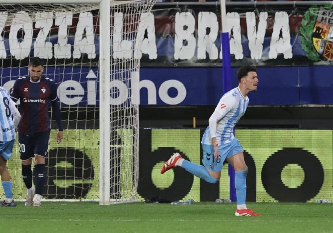 Murillo celebra su gol frente al Eibar en Ipurua.