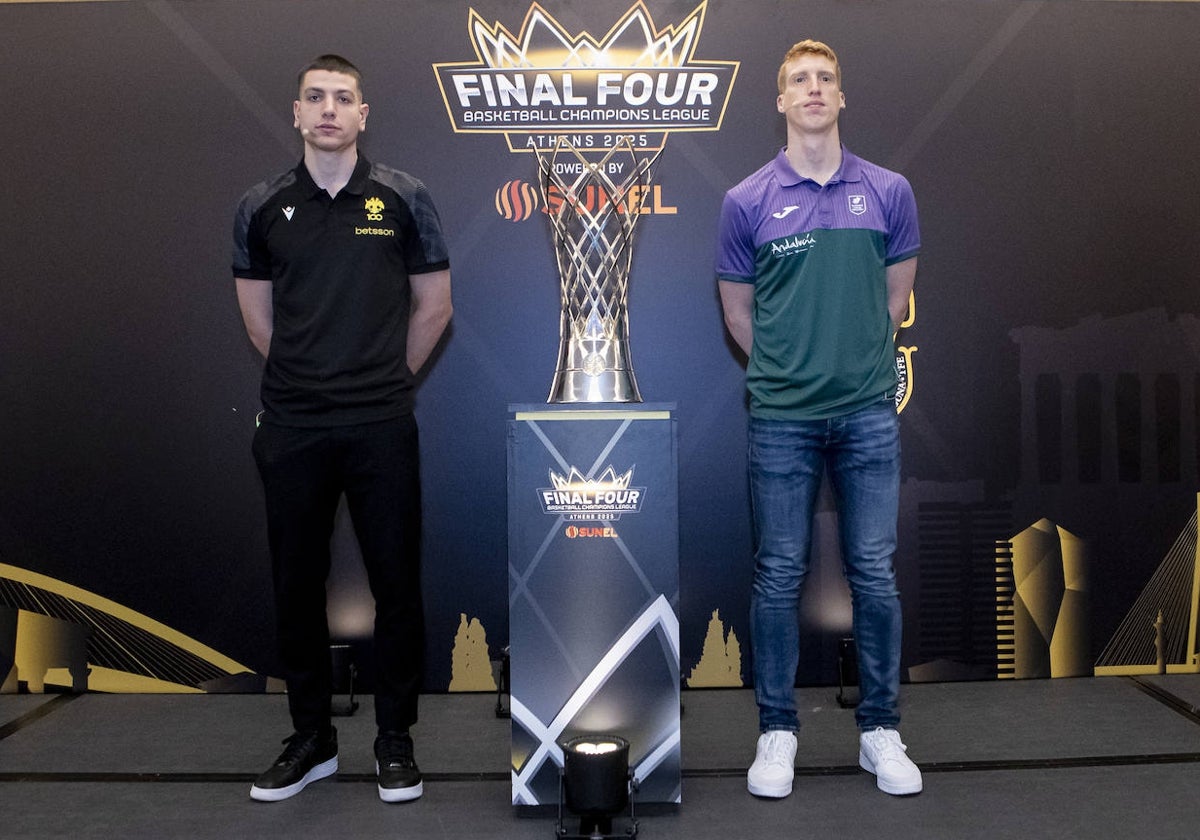 Flionis y Alberto Díaz, en la presentación de la Final Four en Atenas.