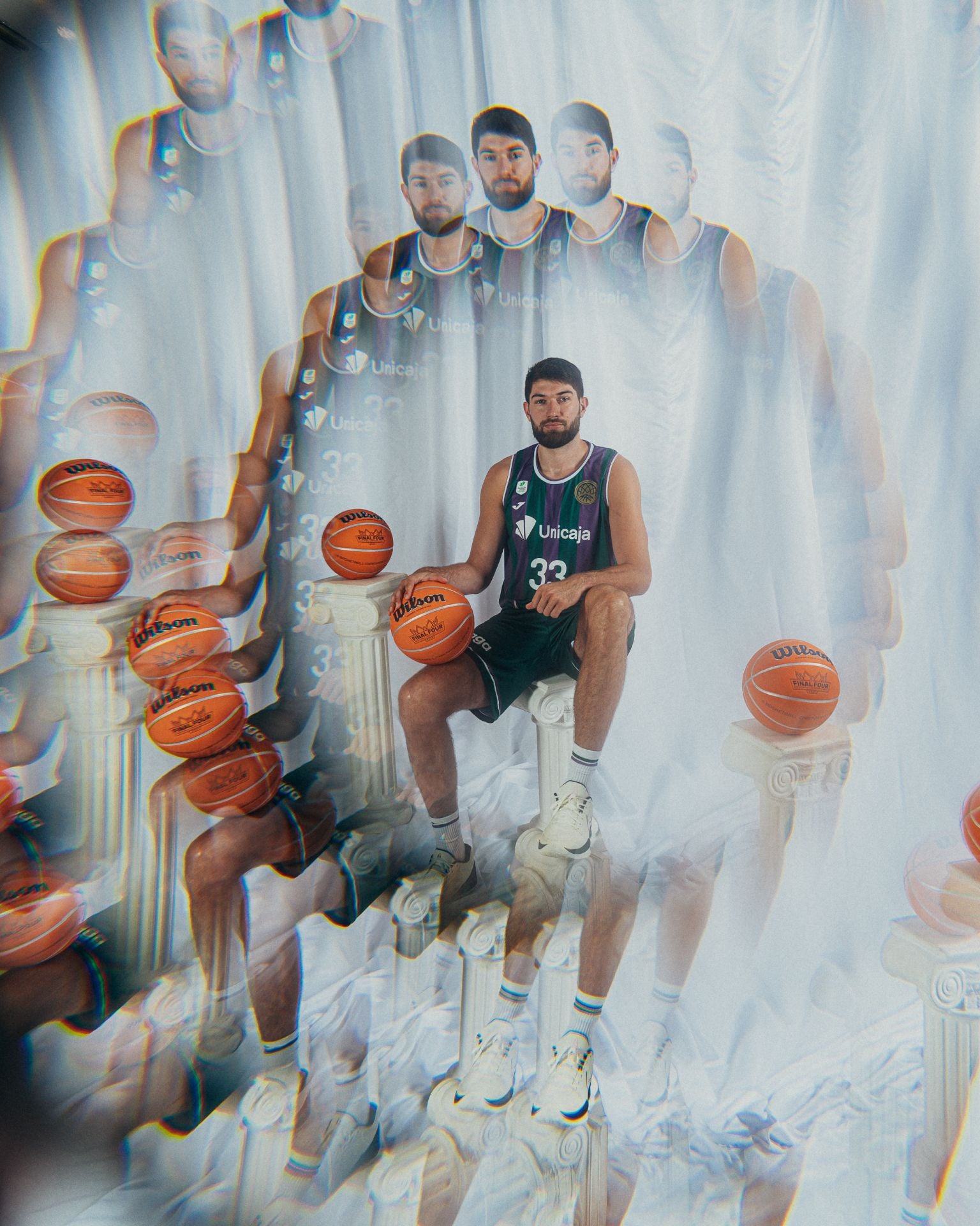 La sesión oficial de fotos del Unicaja para la Final Four de Atenas