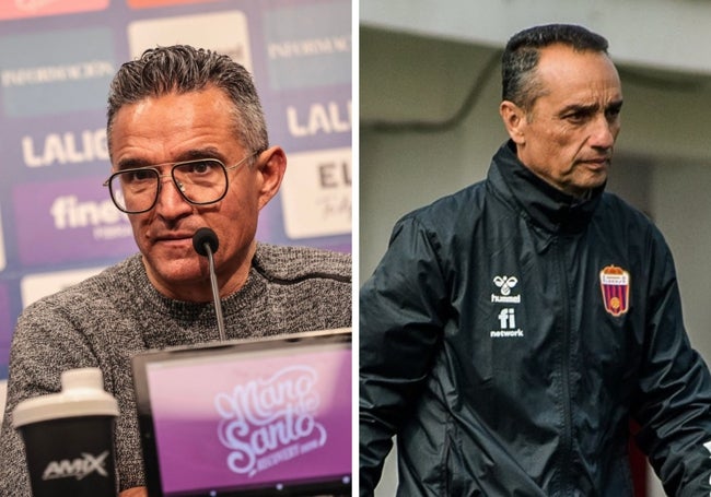 Dani Ponz y José Luis Oltra, los dos entrenadores del Eldense esta temporada.