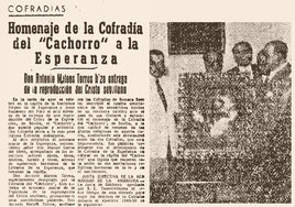 Recorte de prensa de diario SUR de la edición del 28 de junio de 1949.