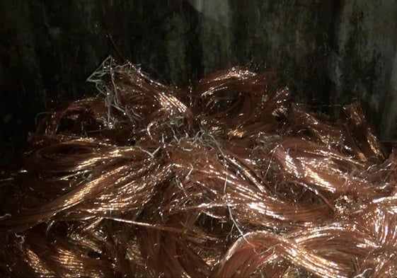 Imagen de archivo de cobre intervenido en la operación.