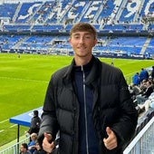 Dean Huijsen, la pasada campaña en La Rosaleda ante el Alcoyano.