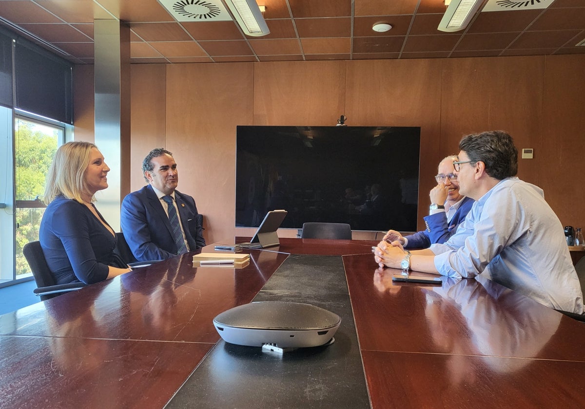 El presidente de la Mancomunidad de Municipios de la Costa del Sol Occidental, Manuel Cardeña, y la presidenta de la Mancomunidad de Municipios del Campo de Gibraltar, Susana Pérez Custodio, en la reunión.