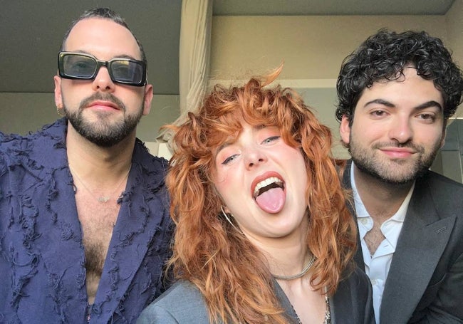 El trío Borja Rueda, Lohi Rodríguez y Sergio Jaén, en Eurovisión.