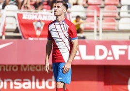 Juan Hernández, durante un partido de esta temporada con el Algeciras.