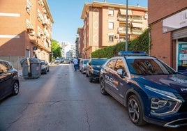 Un coche policial, en la zona en la que se encontró el bebé