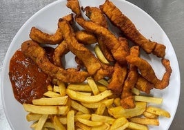 Plato de pitiflanes en El Cruce, en la entrada de Ardales