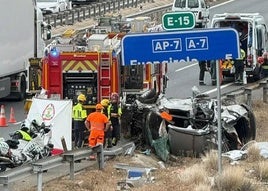 Imagen de los servicios de emergencia en la zona del accidente