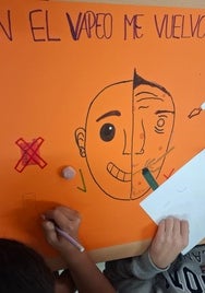 Uno de los carteles elaborados por los alumnos y alumnas.