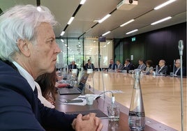 Josep Cubells, en la reunión que tuvo lugar este martes en Ginebra.
