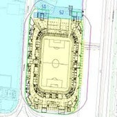 Dibujo de cómo quedará La Rosaleda en su proyecto definitivo.