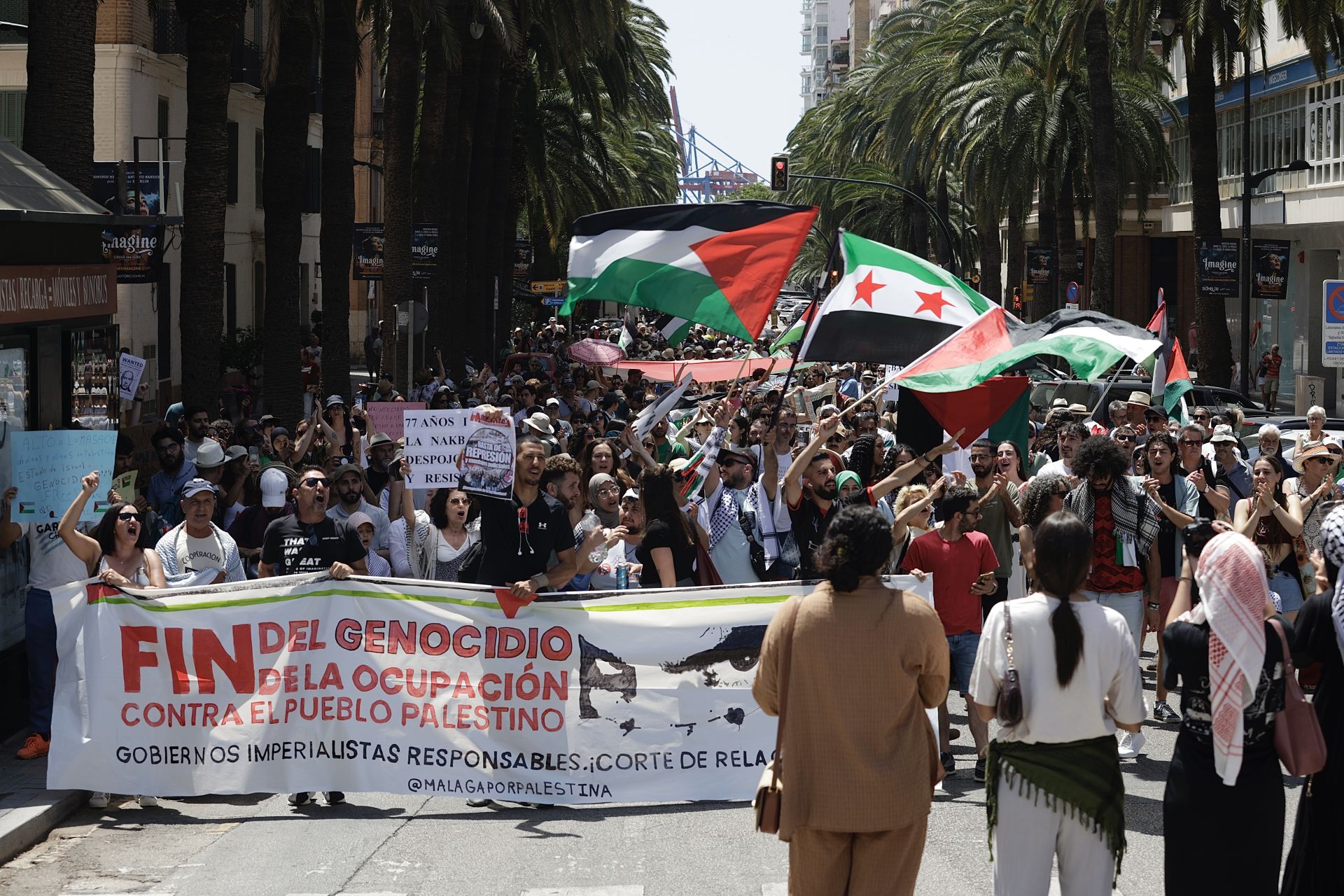 Medio millar de personas se manifiesta en Málaga contra el «genocidio en Palestina»