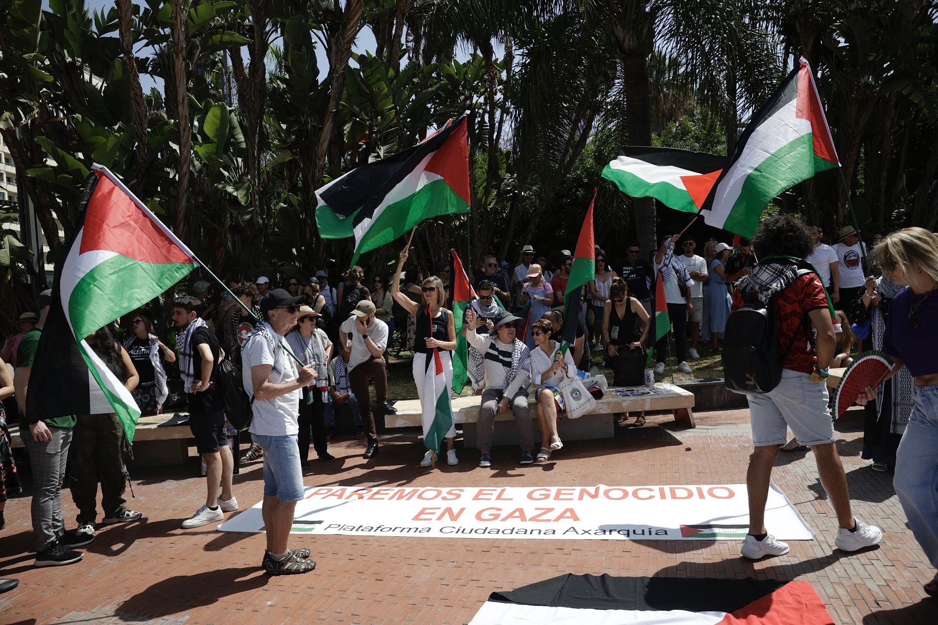 Medio millar de personas se manifiesta en Málaga contra el «genocidio en Palestina»