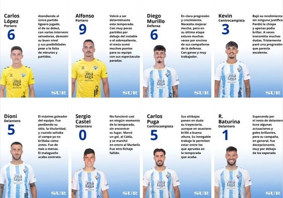 Las notas finales de los futbolistas del Málaga