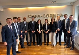 La delegación malagueña en la reunión con la organización agraria Copa-Cogeca.