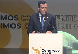Juanma Moreno, este martes en la inauguración VIII Congreso Iberoamericano del CEAPI.