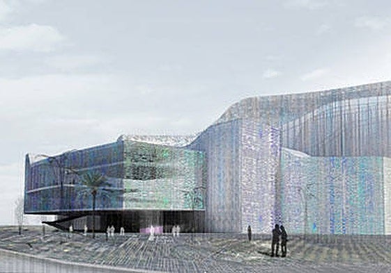 Recreación del proyecto del Auditorio de Málaga en el Puerto de Málaga.