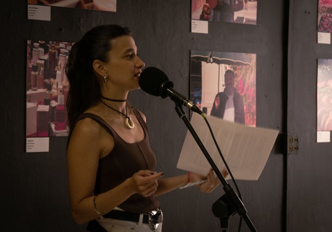 María Echenique, en el acto de inauguración de la exposición.