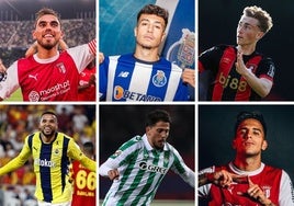 Ricardo Horta, Iván Jaime, Dean Huijsen, Youssef En-Nesiry, Pablo Fornals y Rodri Zalazar, casos significativos de 'pedreas' para el Málaga en estos últimos cinco años.