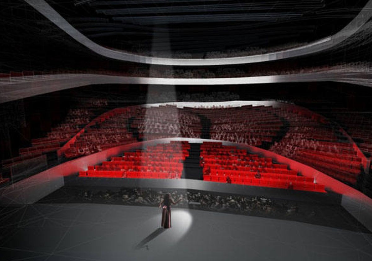 Diseño del salón principal del Auditorio de Málaga, que tendrá una capacidad para 1.700 espectadores.