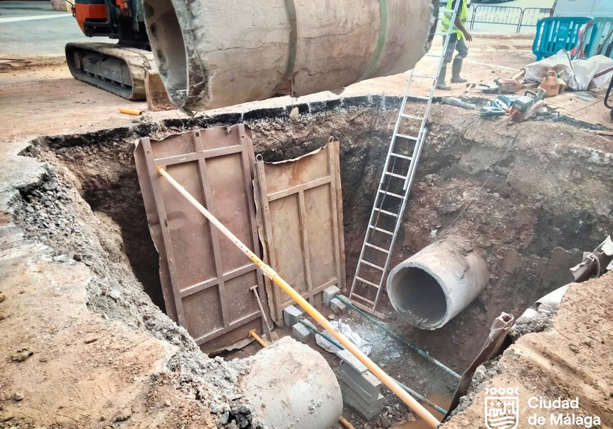 Imagen de los trabajos en la Avenida de la Aurora.