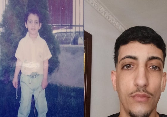 Dos imágenes de Youssef, cuando era pequeño y en la actualidad.