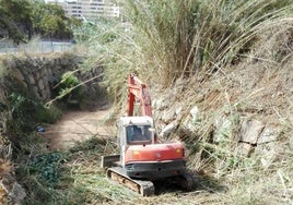 Trabajos de limpieza de arroyos en Rincón de la Victoria.
