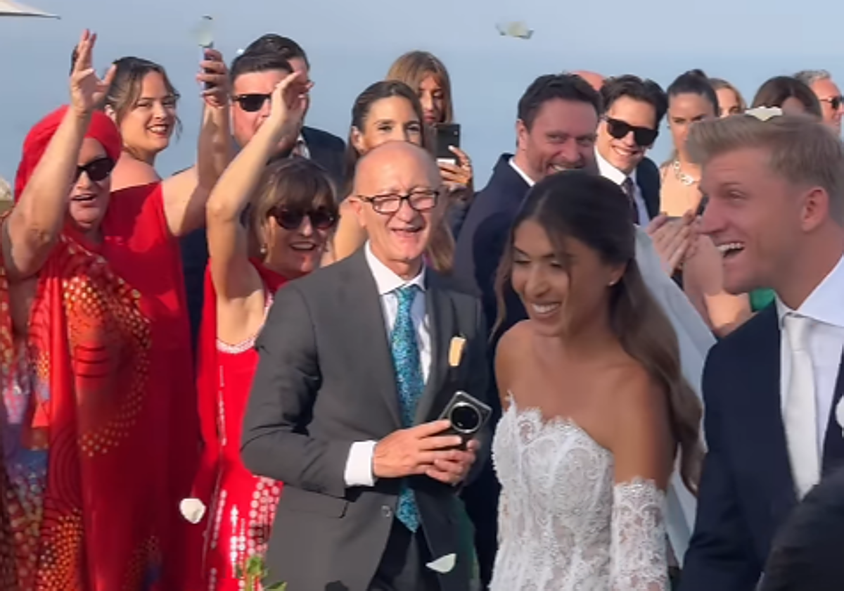 Paloma Amatiste y Alejandro Davidovich, en la boda celebrada este sábado.
