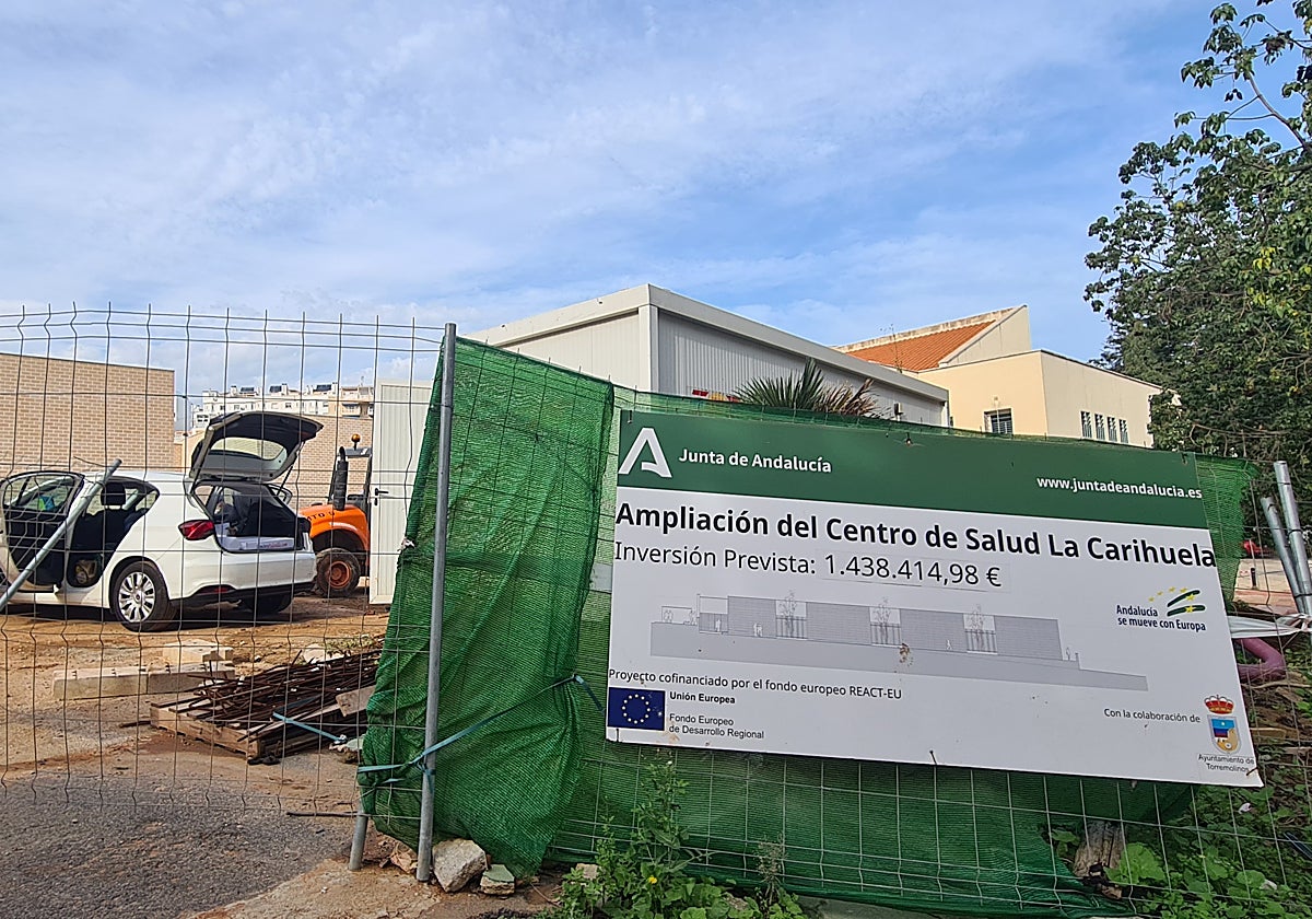 Imágenes de las obras del centro de salud, el pasado mes de diciembre, cuando se habían retomado.