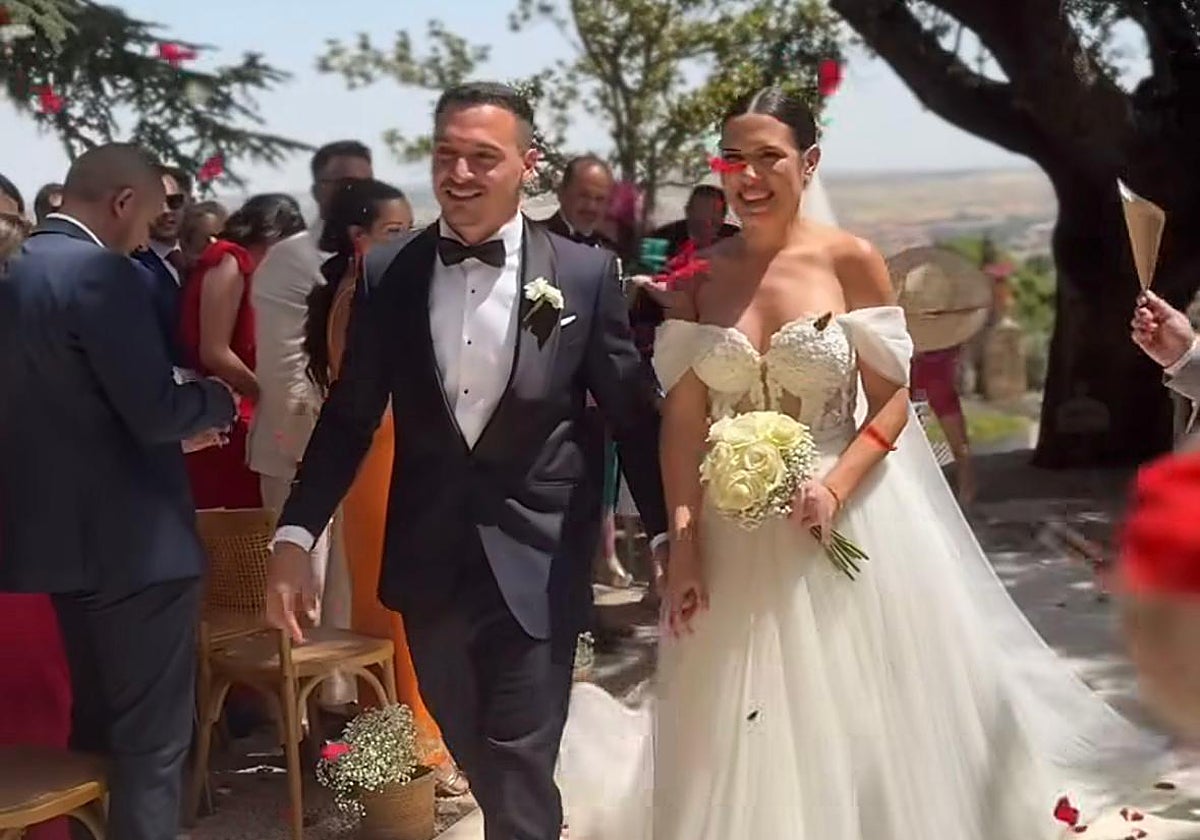 Alfonso Herrero y su esposa, en la boda.