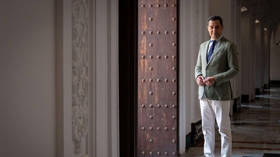 Juanma Moreno, el pasado jueves en el Palacio de San Telmo, sede del Gobierno andaluz.