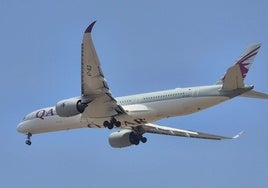 Avión de Qatar que cubre la ruta de Málaga a Doha.