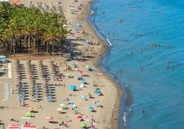 Vista aérea de la costa de Torremolinos.
