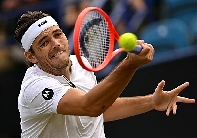 Un gesto de esfuerzo de Taylor Fritz, este viernes.