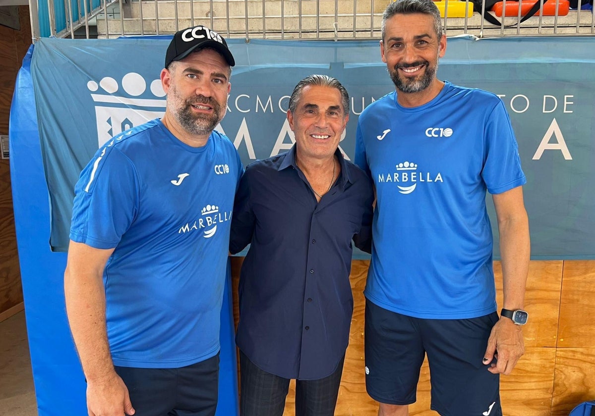 Sergio Scariolo y Waczynski, en el campus Carlos Cabezas que se desarrolla en Marbella