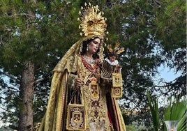 La Virgen del Carmen de Olías, en su salida procesional.