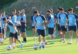Los jugadores del Málaga, en la concentración de la pretemporada anterior.