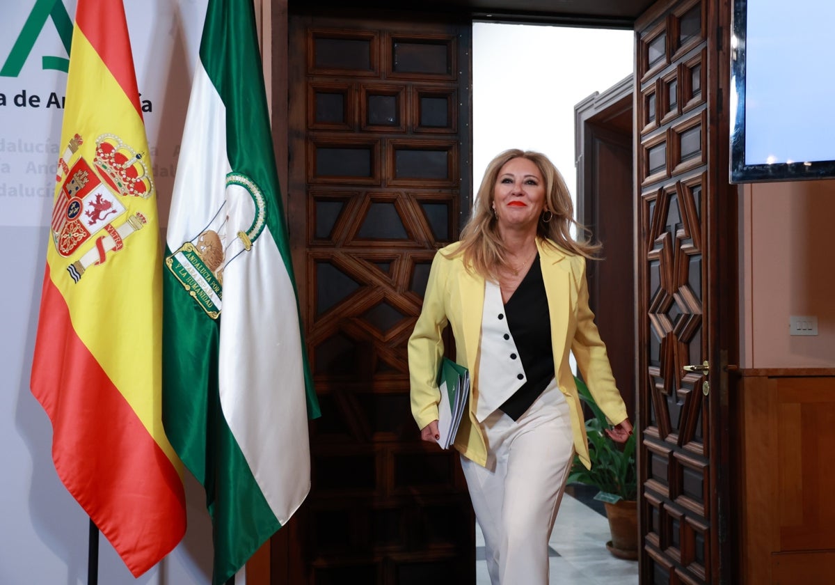 Carolina España, este miércoles tras el Consejo de Gobierno.