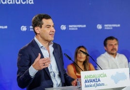 Juanma Moreno, este miércoles en la ejecutiva regional del PP.