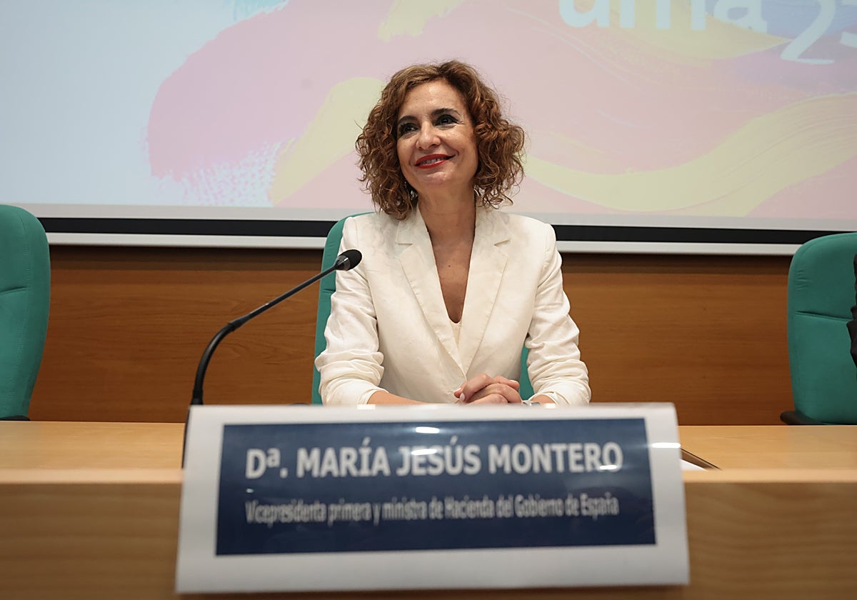 Montero, este jueves, en el Rectorado de la Universidad de Málaga.