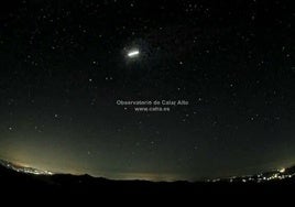 Imagen del bólido visible este fin de semana en Andalucía.