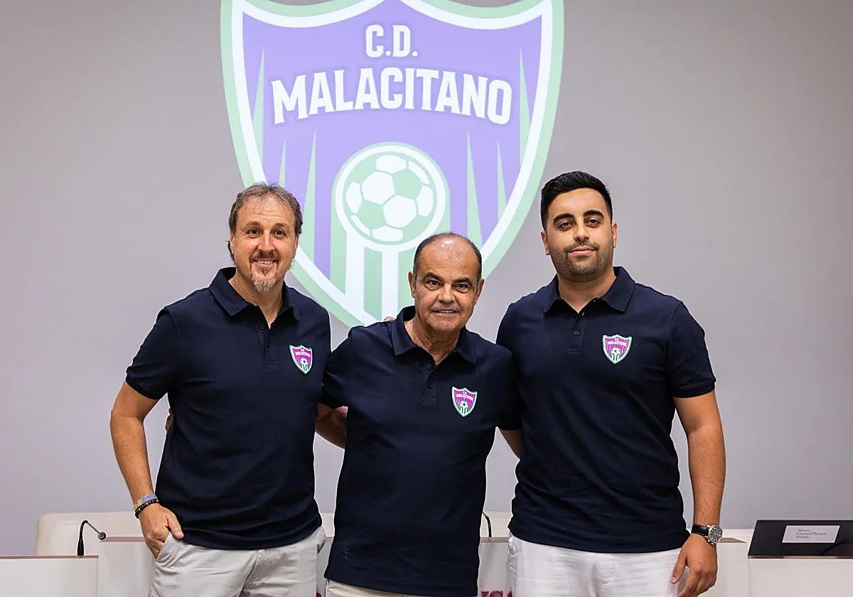 Ayala, Pastor y Luna, en el acto de presentación del Malacitano, en el Museo Thyssen.